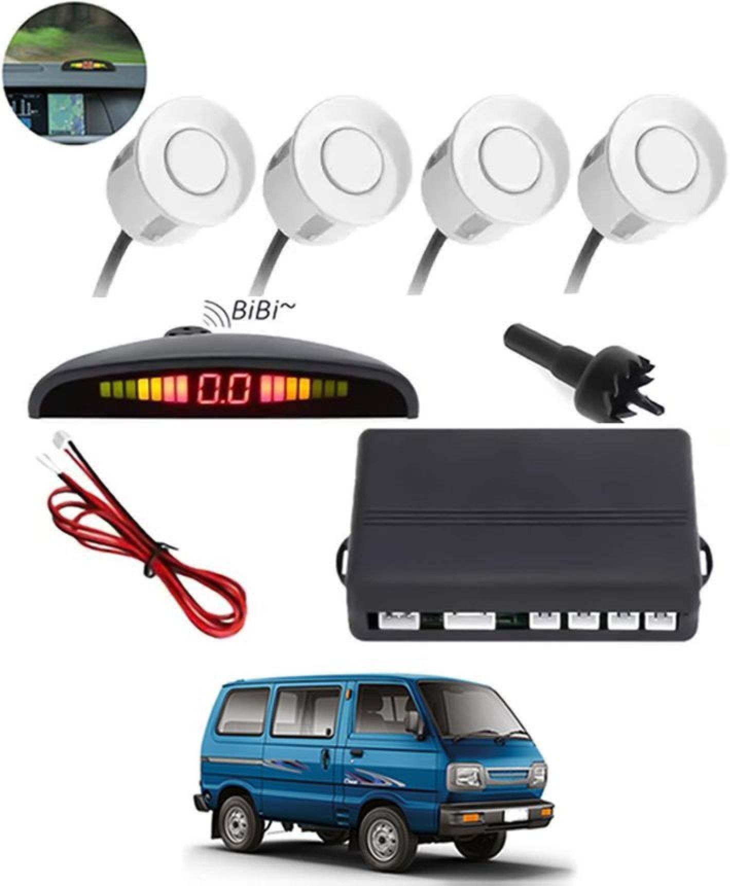 aarsh store Universal 4 White Reverse Parking Sensor-AF25N154 Universal 4 White Reverse Parking Sensor-AF25N154 Parking Sensor-picture-13