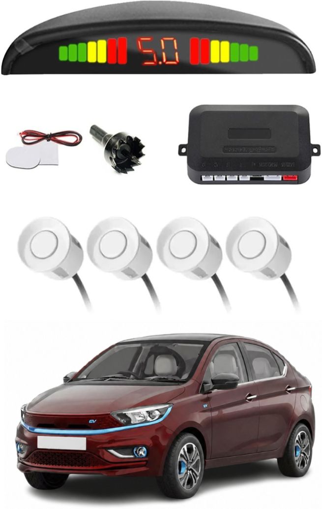 White Car Parking Sensor F29 Car White Parking Reverse Sensors For Tata Tigor EV Set of 4 Pcs Parking Sensor-image-35