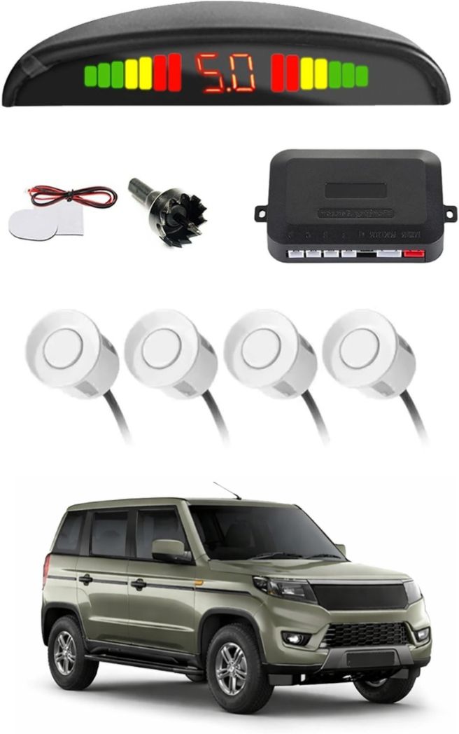 markoplus White Car Parking Sensor D02 Car White Parking Reverse Sensors For Mahindra Bolero Neo Set of 4 Pcs Parking Sensor-picture-4