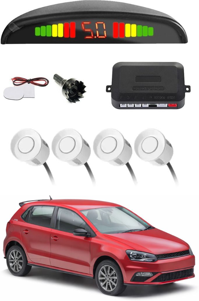 White Car Parking Sensor A151 Car White Parking Reverse Sensors For Volkswagen Polo Set of 4 Pcs Parking Sensor-image-1