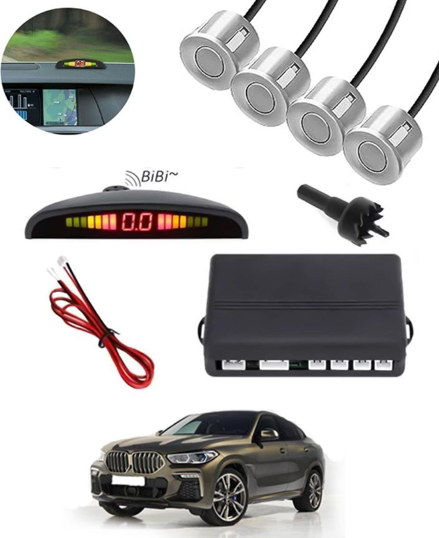 aarsh bikers New-P_Universal 4 Silver Reverse Parking Sensor-AF25N699 New-P_Universal 4 Silver Reverse Parking Sensor-AF25N699 Parking Sensor-picture-27