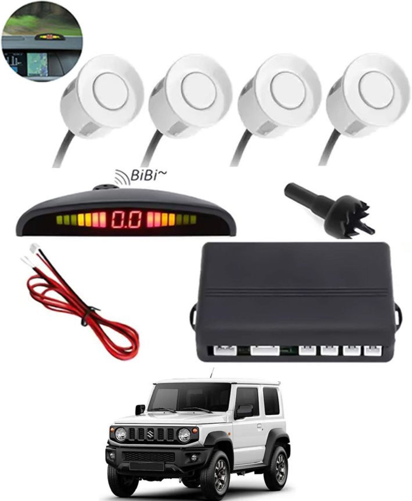 aarsh stores NW_Universal 4 White Reverse Parking Sensor-AF25N507 NW_Universal 4 White Reverse Parking Sensor-AF25N507 Parking Sensor-picture-17