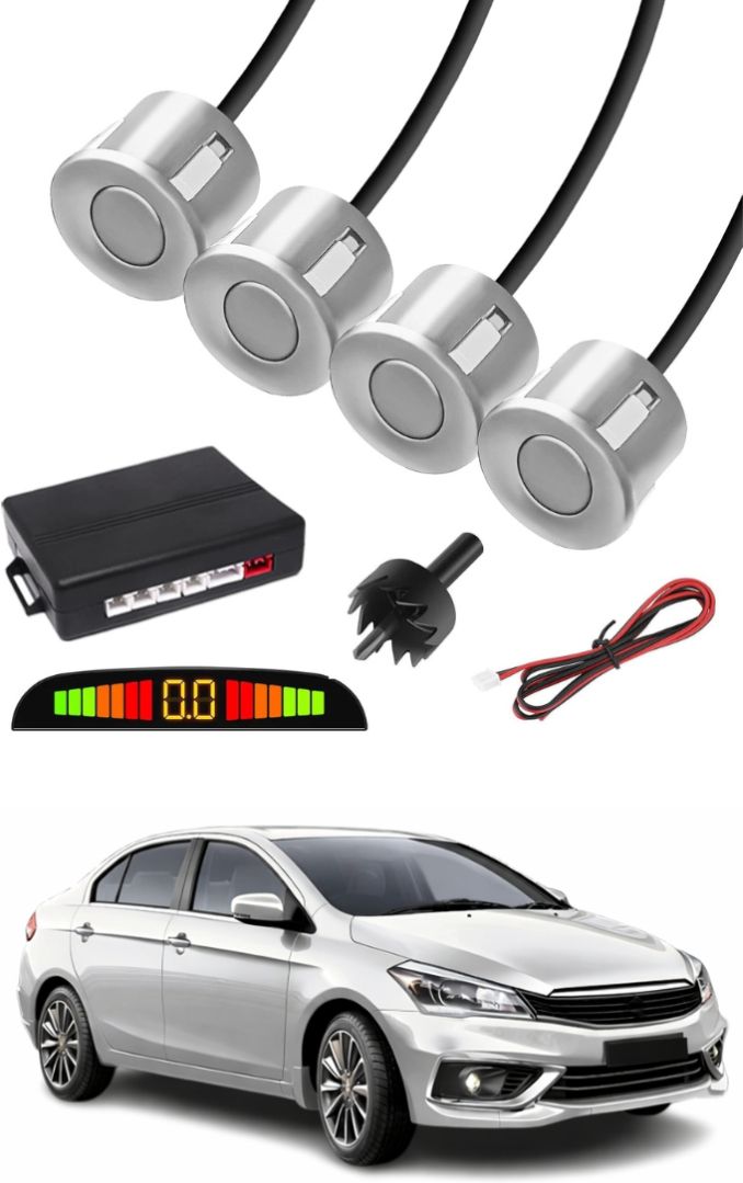 Silver Car Parking Sensor F46 Car Silver Parking Reverse Sensors For Maruti Suzuki Ciaz Set of 4 Pcs Parking Sensor-image-17