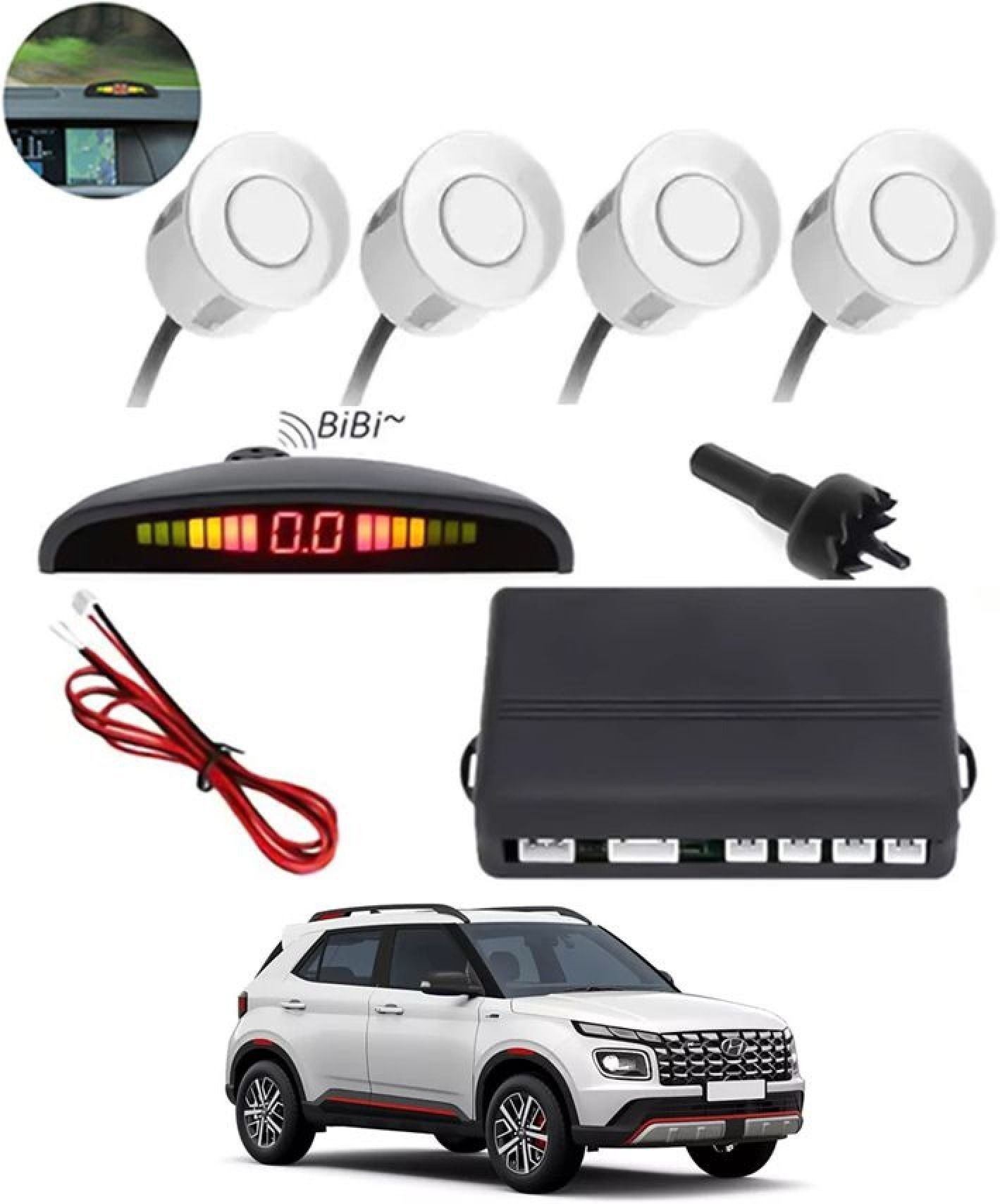 aarsh stores NW_Universal 4 White Reverse Parking Sensor-AF25N132 NW_Universal 4 White Reverse Parking Sensor-AF25N132 Parking Sensor-picture-46