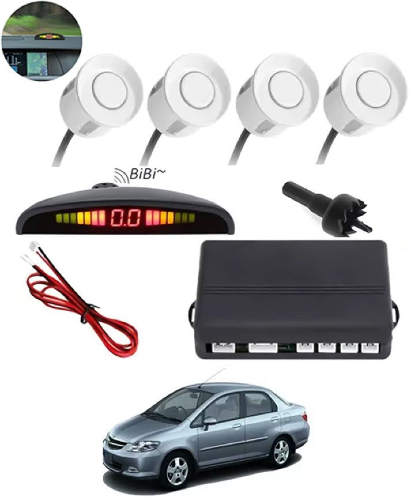 aarsh stores NW_Universal 4 White Reverse Parking Sensor-AF25A333 NW_Universal 4 White Reverse Parking Sensor-AF25A333 Parking Sensor-picture-12