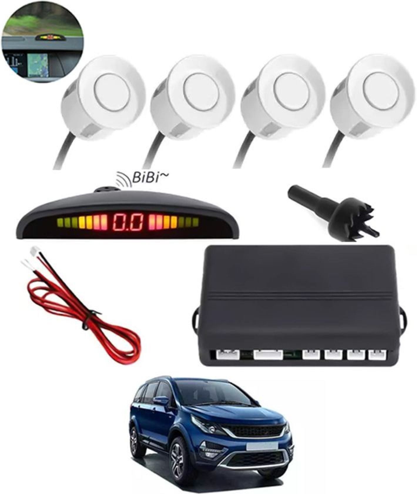 aarsh creation Universal 4 White Reverse Parking Sensor-AF25N497 P_Universal 4 White Reverse Parking Sensor-AF25N497 Parking Sensor-picture-27