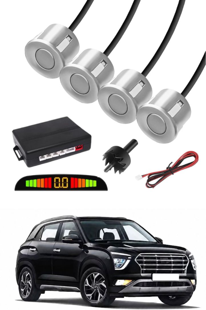 Silver Car Parking Sensor B05 Car Silver Parking Reverse Sensors For Hyundai Creta Black Set of 4 Pcs Parking Sensor-image-1