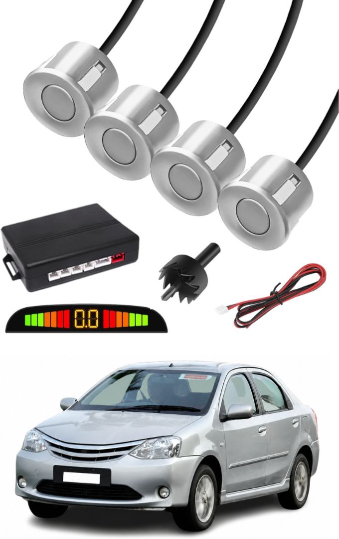 Silver Car Parking Sensor D117 Car Silver Parking Reverse Sensors For Toyota Etios Set of 4 Pcs Parking Sensor-image-4