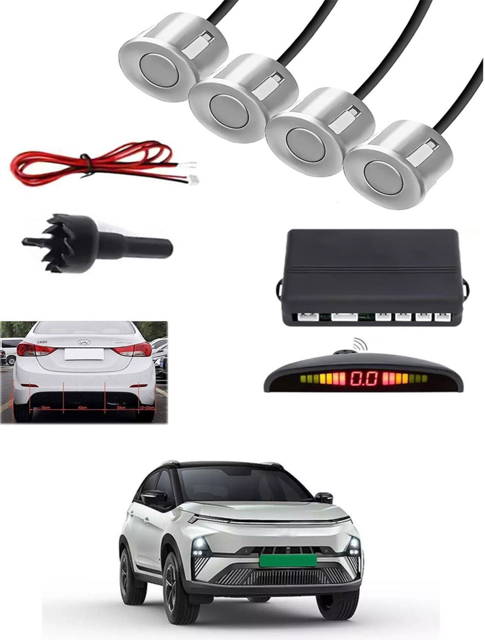 aarsh creations NW_Universal 4 Silver Reverse Parking Sensor-AF25B382 NP_Universal 4 Silver Reverse Parking Sensor-AF25B382 Parking Sensor-picture-26