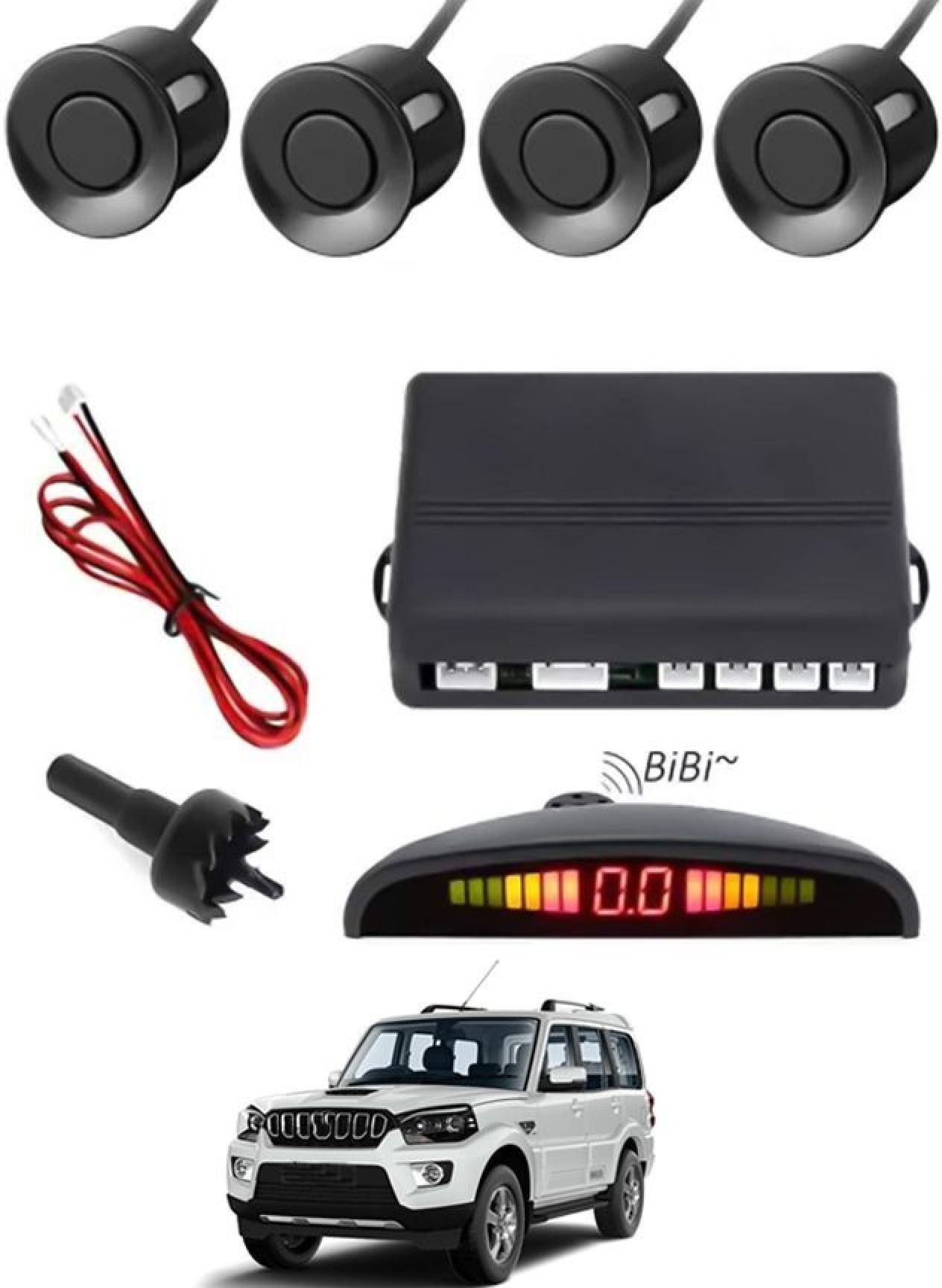 aarsh bikers New-P_Universal 4 Black Reverse Parking Sensor-AF25A43 New-P_Universal 4 Black Reverse Parking Sensor-AF25A43 Parking Sensor-picture-20