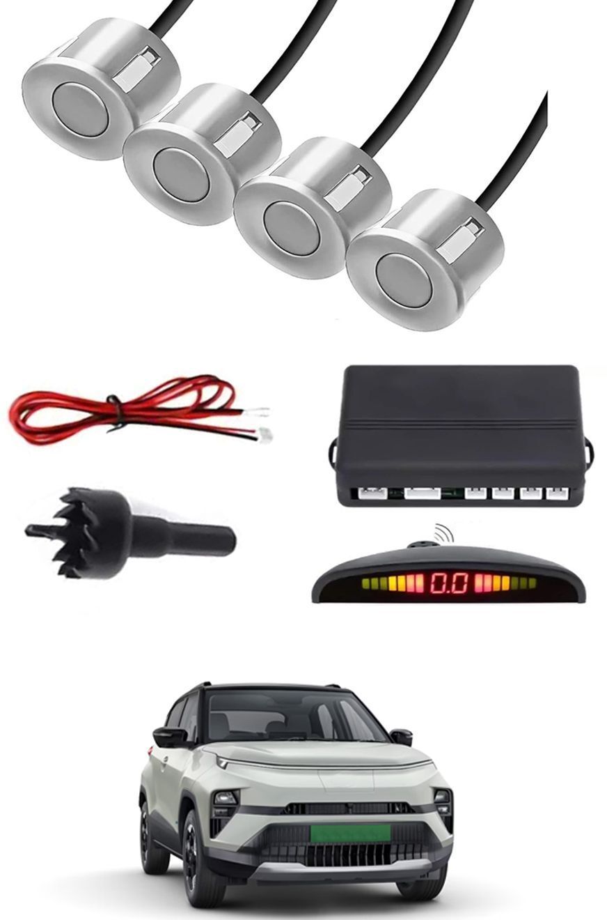 Universal 4 Silver Reverse Parking Sensor With LED Display For Cars-209 Safety of Passengers/Car One Alarm Kit-1260 Parking Sensor-image-32