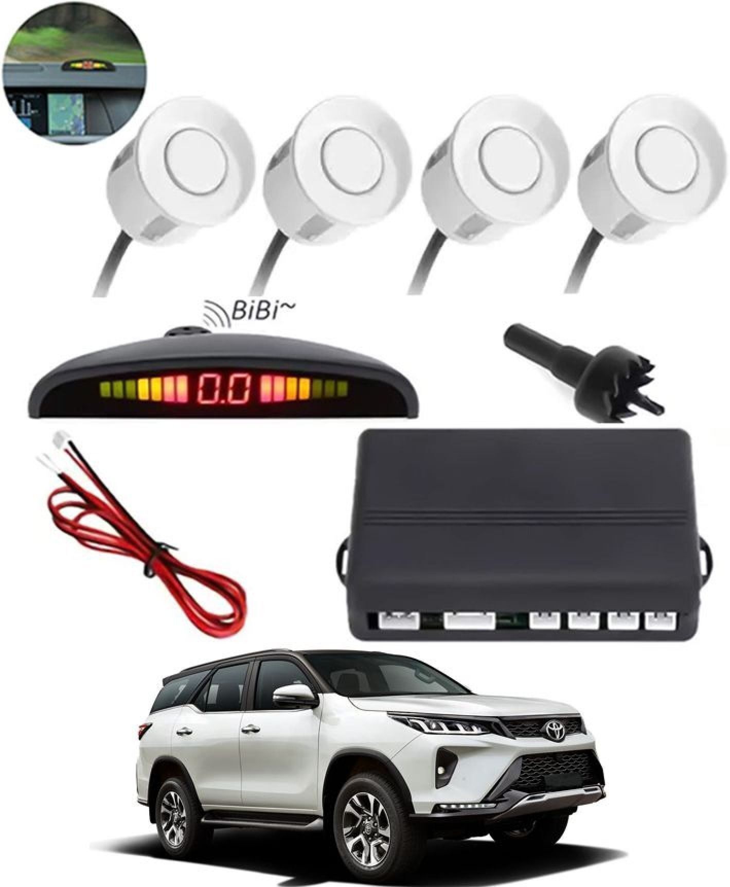 aarsh biker New-P_Universal 4 White Reverse Parking Sensor-AF25A763 New-P_Universal 4 White Reverse Parking Sensor-AF25A763 Parking Sensor-picture-18