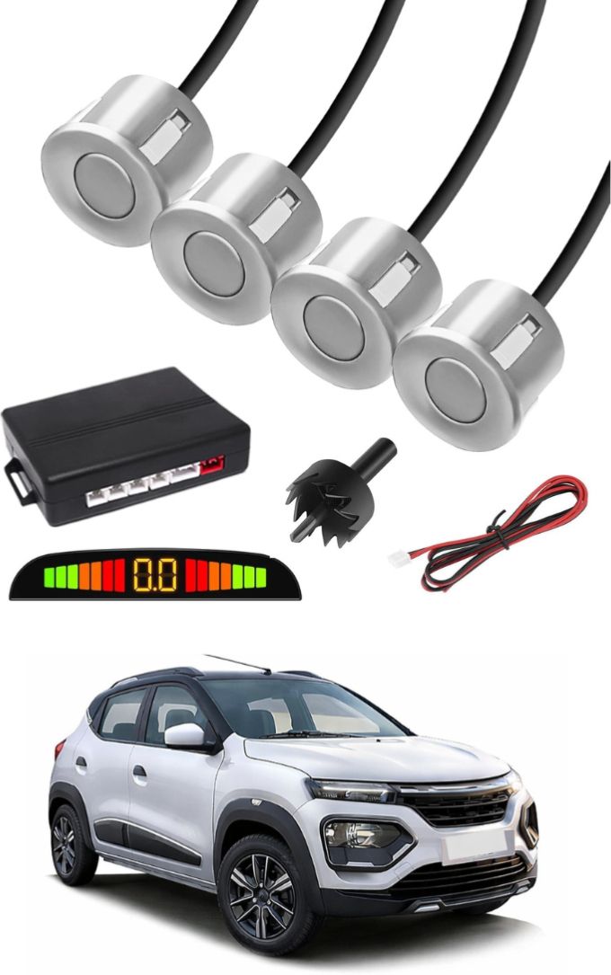 Silver Car Parking Sensor C69 Car Silver Parking Reverse Sensors For Renault Kwid Set of 4 Pcs Parking Sensor-image-24