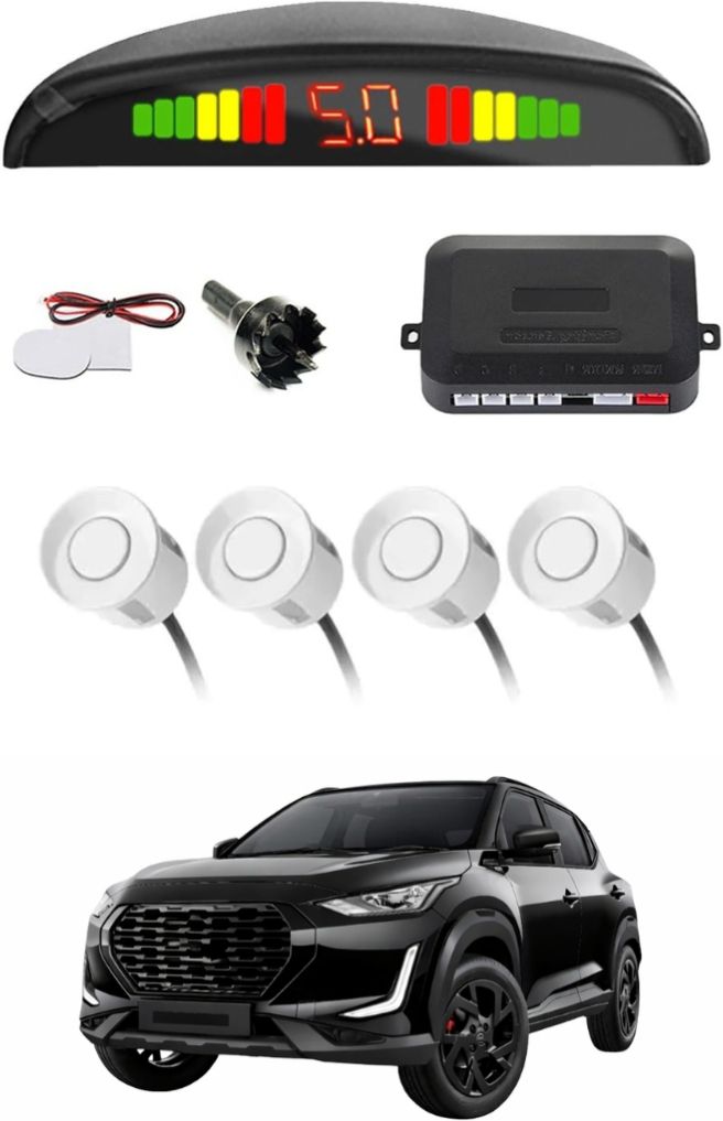 White Car Parking Sensor D59 Car White Parking Reverse Sensors For Nissan Magnite Set of 4 Pcs Parking Sensor-image-42