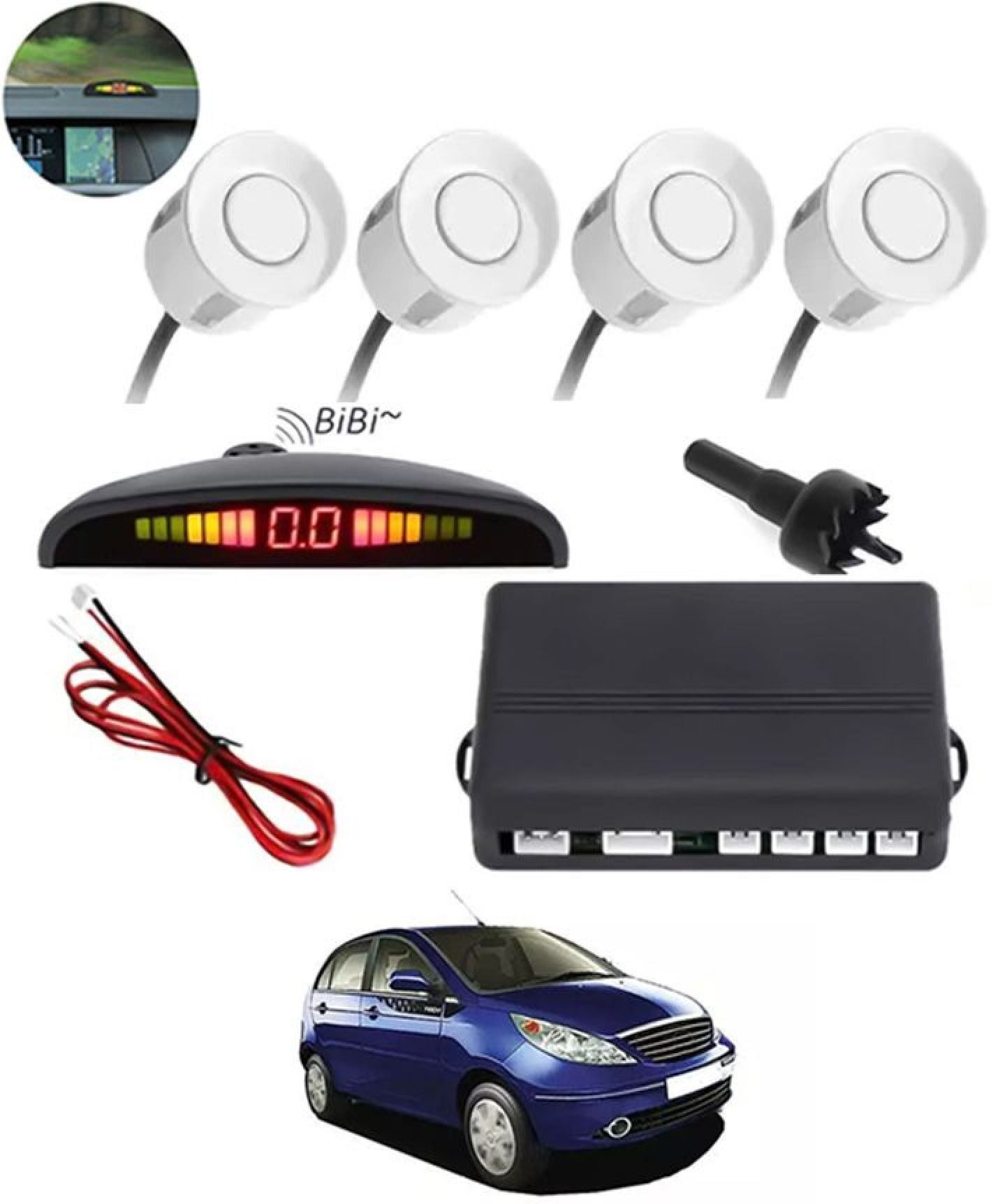 aarsh creation Universal 4 White Reverse Parking Sensor-AF25A956 P_Universal 4 White Reverse Parking Sensor-AF25A956 Parking Sensor-picture-23