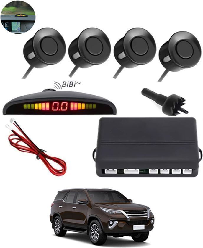 Universal Car Reverse Parking Black Sensor With Led Display ,Buzzer 109 4Parking Sensor Increased Safety For Passengers Black For Fortuner new Parking Sensor-image-4