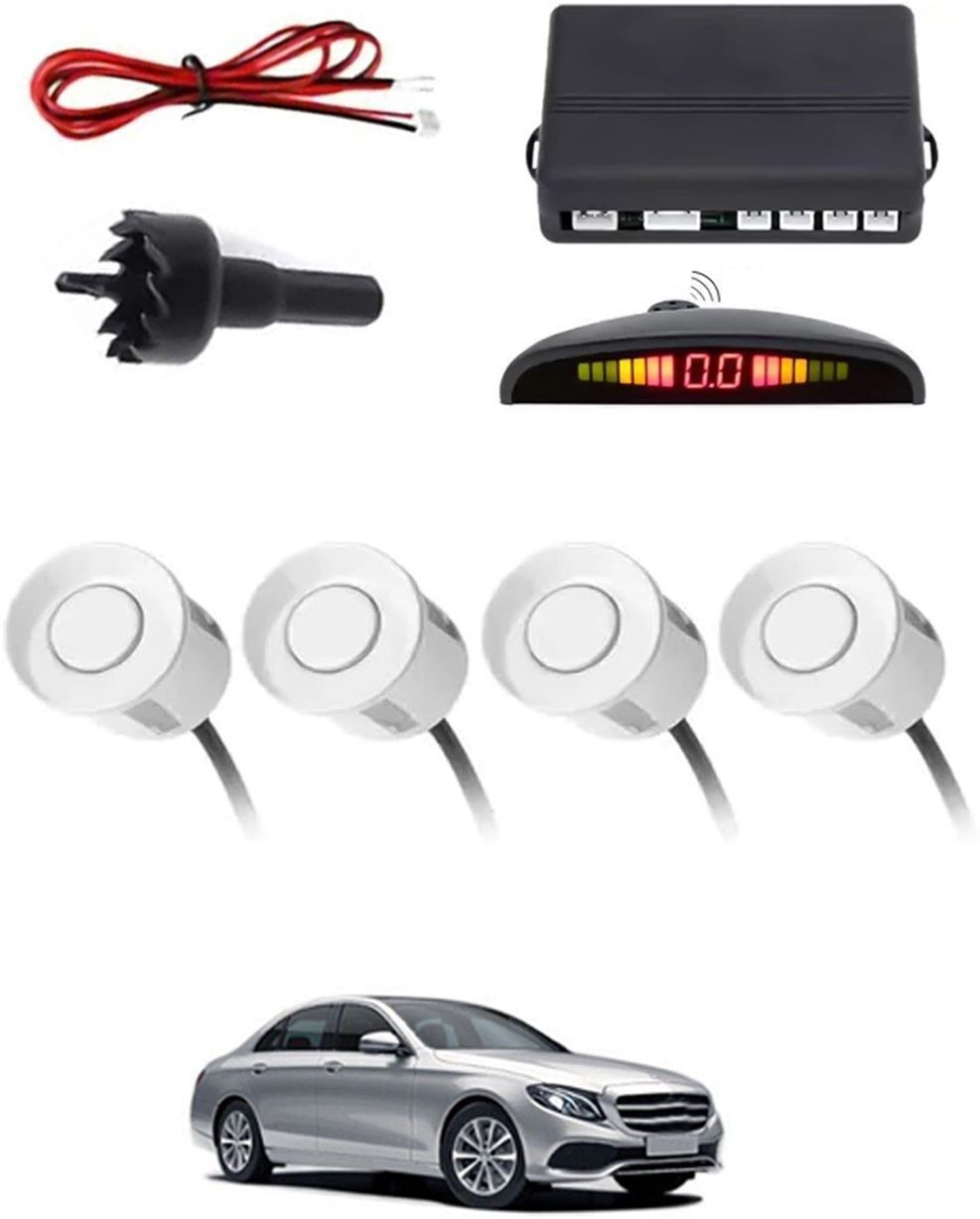 4White Parking Sensor With LED Display Increased Safety For Car-79 Safety of Passengers/Car One Alarm Kit-1745 Parking Sensor-image-37