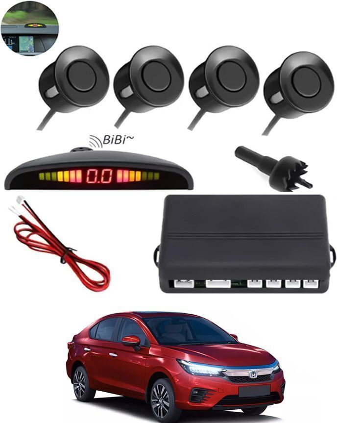 rawat Universal Car Reverse Parking Black Sensor With Led Display ,Buzzer 58 4Parking Sensor Increased Safety For Passengers Black For City Hybrid EHEV Parking Sensor-picture-38