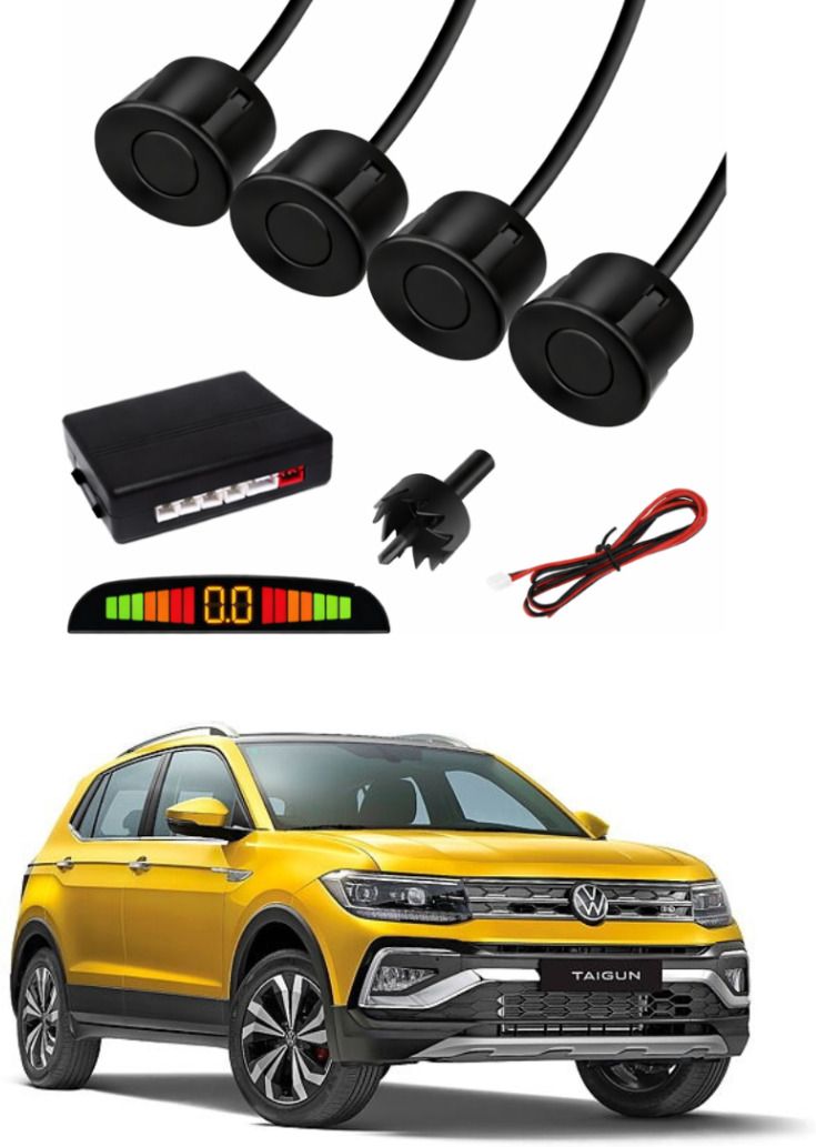 black car parking sensor d64 car black parking reverse sensors for volkswagen taigun set of 4 pcs parking sensor