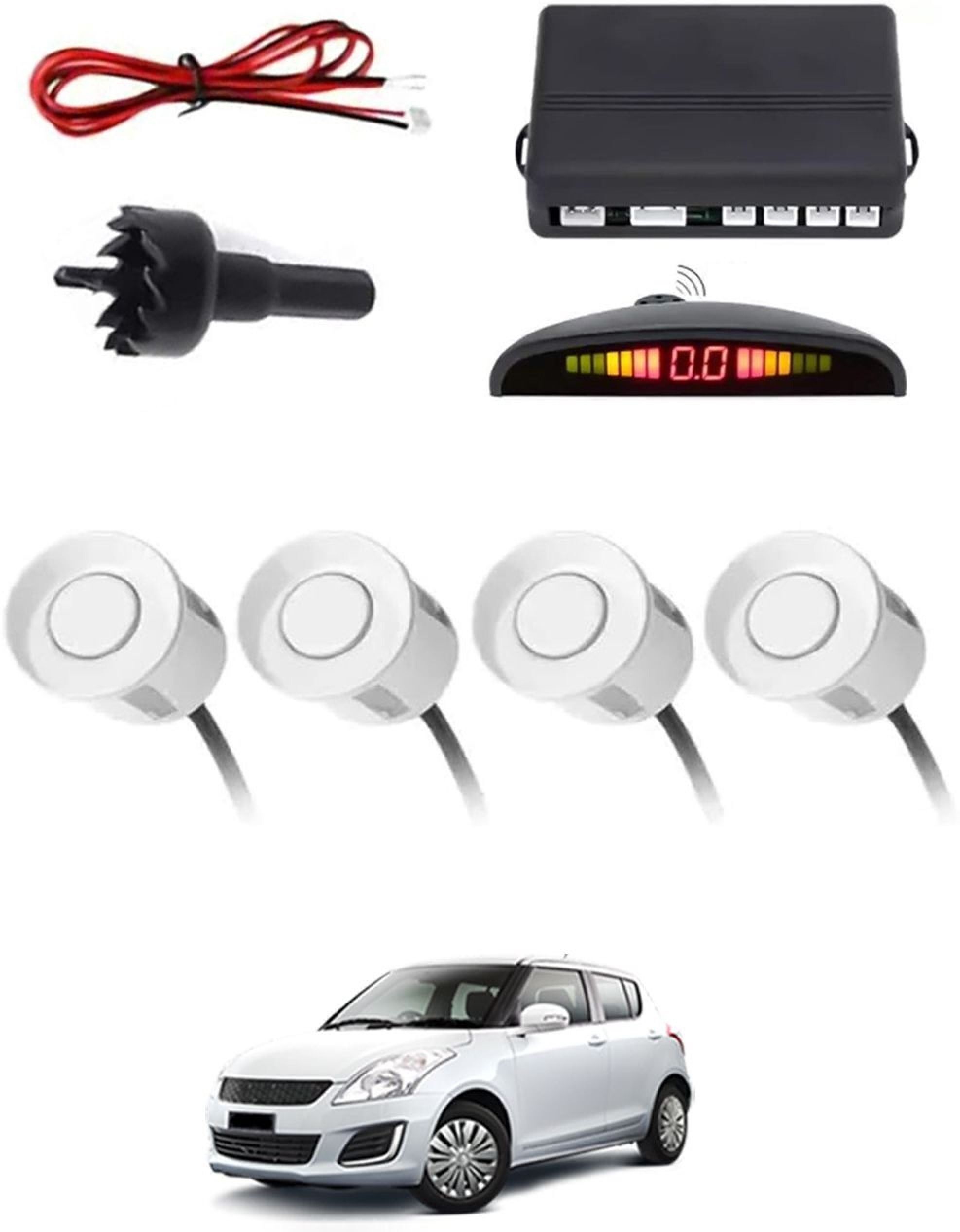 NewUnivershal 4 White Reverse Parking Sensor-B139 NA Parking Sensor-image-3