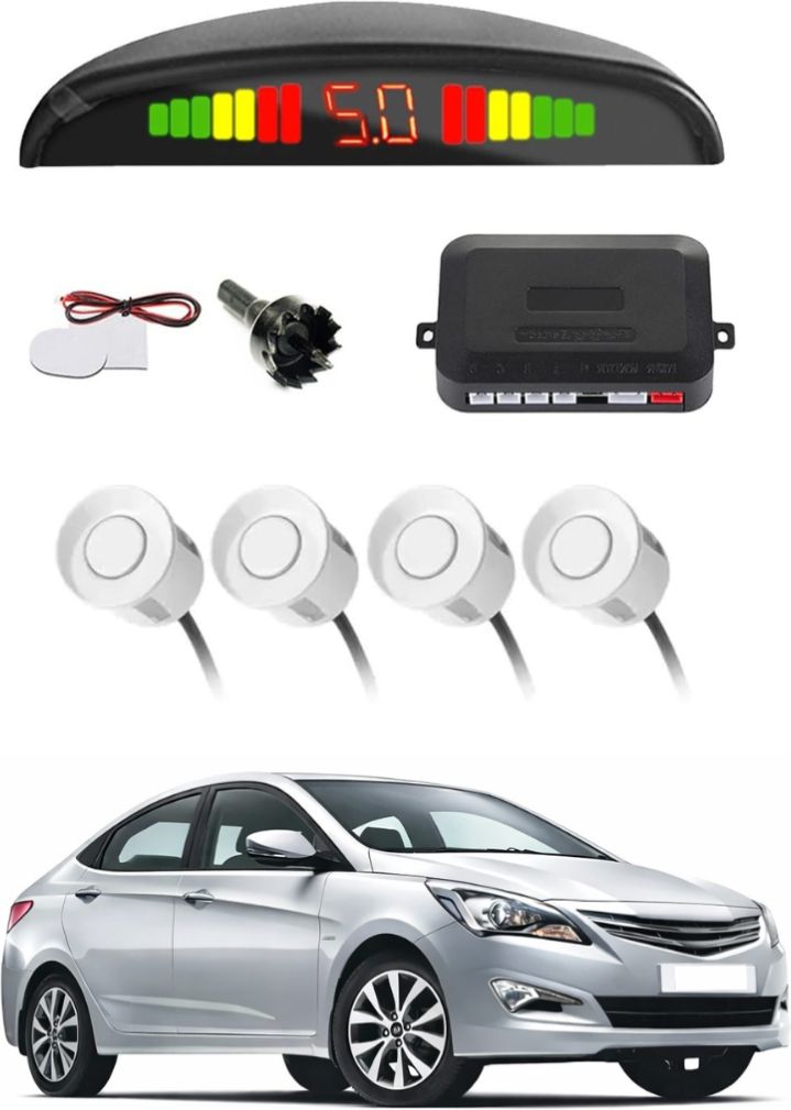White Car Parking Sensor E120 Car White Parking Reverse Sensors For Hyundai Fluidic Verna Set of 4 Pcs Parking Sensor-image-1