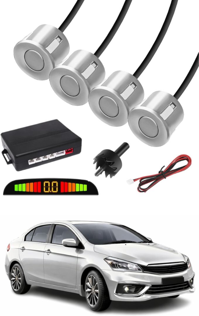 Silver Car Parking Sensor D46 Car Silver Parking Reverse Sensors For Maruti Suzuki Ciaz Set of 4 Pcs Parking Sensor-image-40