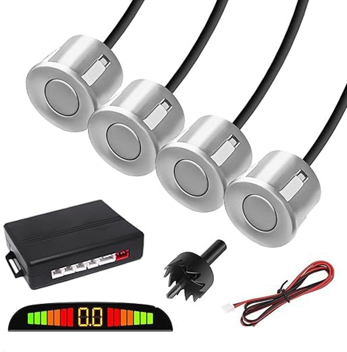 PKA1716 New - White Car Reverse Parking Sensor with LED Display 4 Sensor PKNA1716 Parking Sensor-image-46