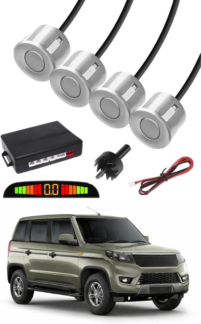 markoplus Silver Car Parking Sensor D02 Car Silver Parking Reverse Sensors For Mahindra Bolero Neo Set of 4 Pcs Parking Sensor-picture-20