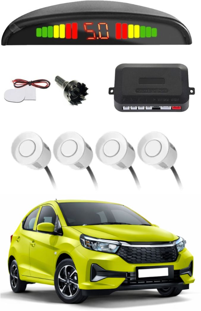 White Car Parking Sensor B100 Car White Parking Reverse Sensors For Honda Brio Set of 4 Pcs Parking Sensor-image-19