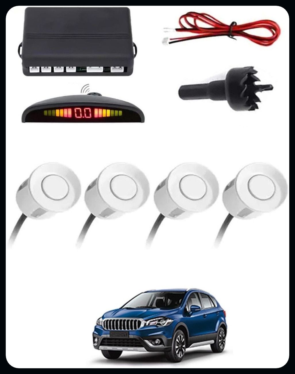 AP- 4 White Reverse Parking SeAPor-AP25A715 NS- 4 White Reverse Parking Sensor-AP25A715 Parking Sensor-image-42