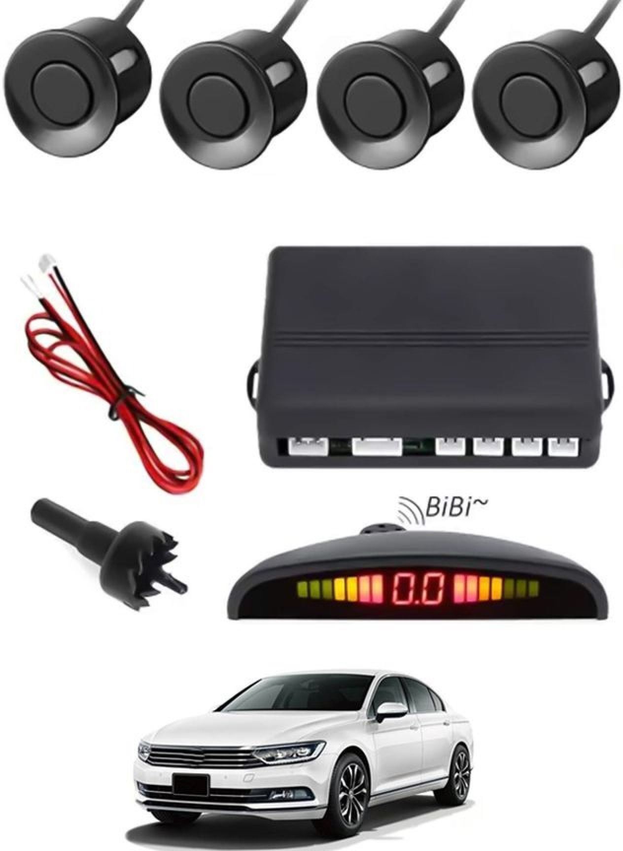 aarsh store Universal 4 Black Reverse Parking Sensor-AF25B280 Universal 4 Black Reverse Parking Sensor-AF25B280 Parking Sensor-picture-28