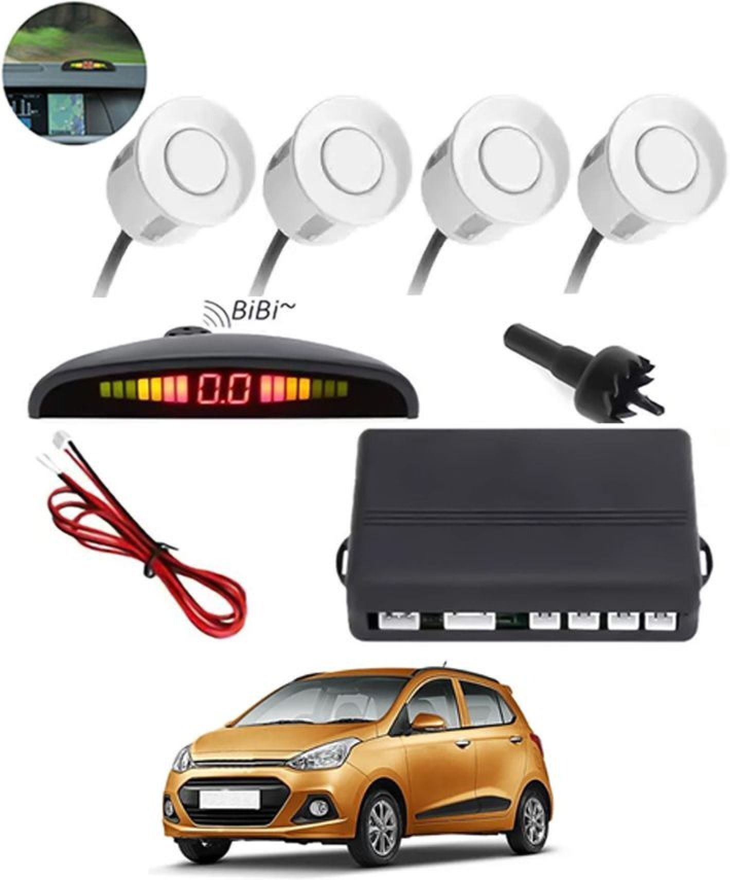 aarsh creation Universal 4 White Reverse Parking Sensor-AF25A295 P_Universal 4 White Reverse Parking Sensor-AF25A295 Parking Sensor-picture-18