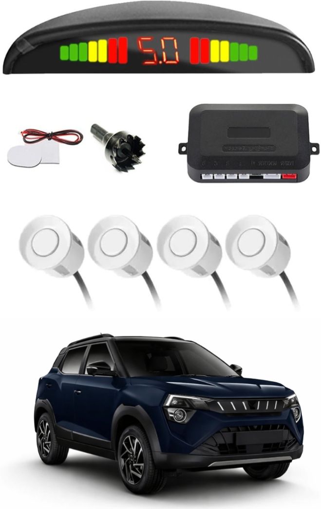 White Car Parking Sensor E89 Car White Parking Reverse Sensors For Mahindra XUV 3XO Set of 4 Pcs Parking Sensor-image-17