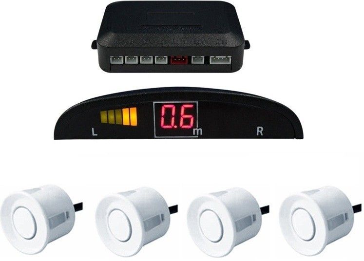 PARKSENS1c62 Car Reverse Parking Sensor with LED Display 200-30cm Range- White Parking Sensor-image-4