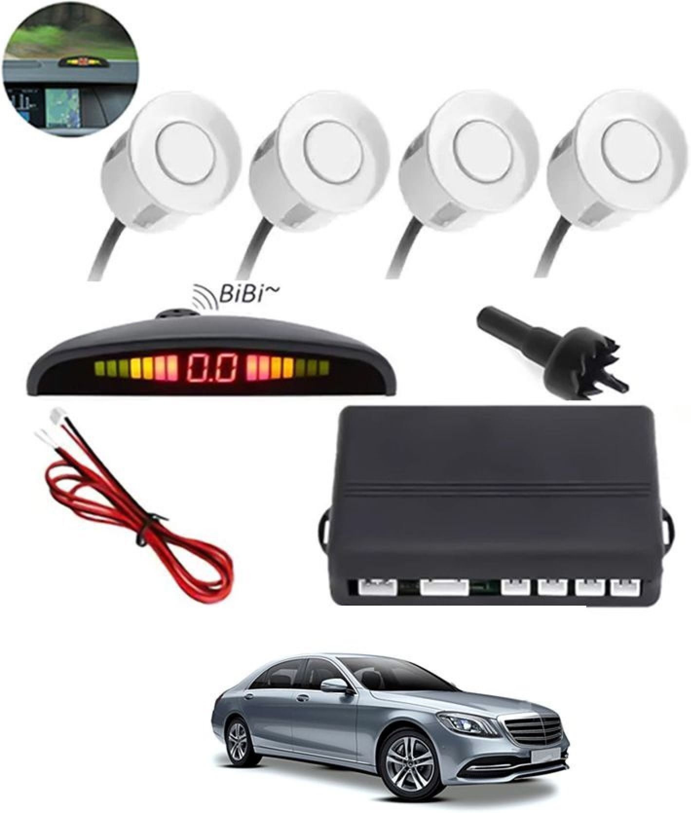 aarsh biker New-P_Universal 4 White Reverse Parking Sensor-AF25B401 New-P_Universal 4 White Reverse Parking Sensor-AF25B401 Parking Sensor-picture-12