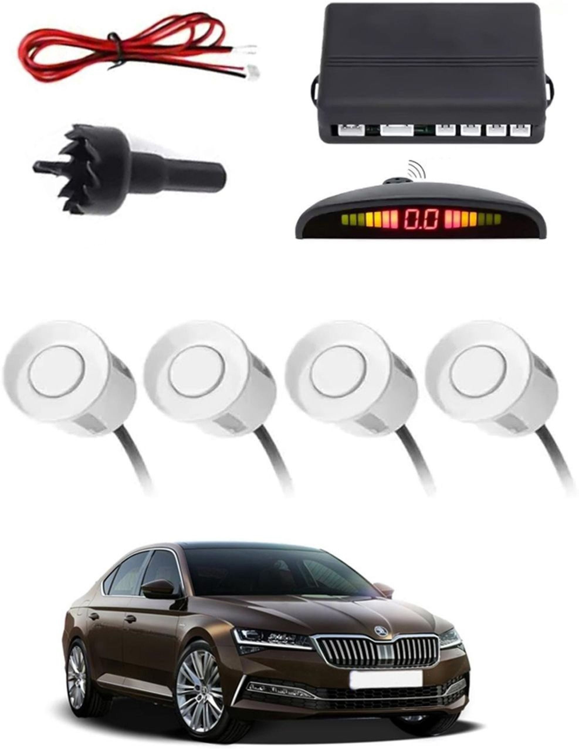Universal 4 White Reverse Parking Sensor-AF25A933 Universal 4 White Reverse Parking Sensor-AF25A933 Parking Sensor-image-43