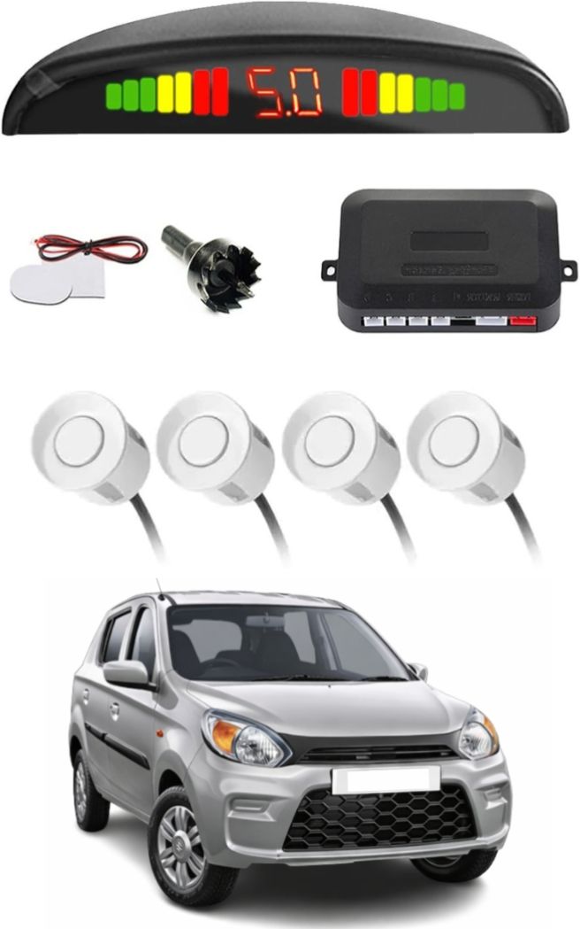 White Car Parking Sensor C93 Car White Parking Reverse Sensors For Maruti Suzuki Alto 800 Silver Set of 4 Pcs Parking Sensor-image-42