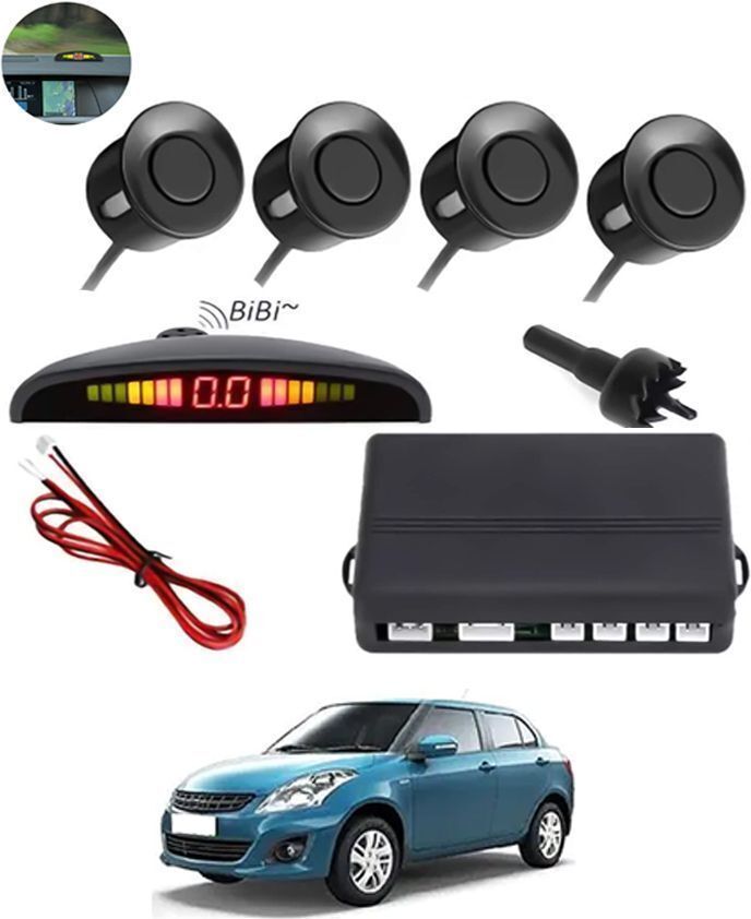 tcsstore Universal Car Reverse Parking Black Sensor With Led Display ,Buzzer 255 4Parking Sensor Increased Safety For Passengers Black For Swift Dzire Parking Sensor-picture-35