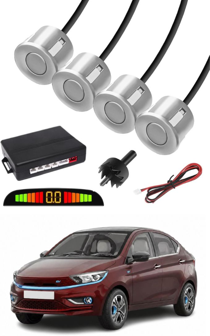 markoplus Silver Car Parking Sensor E29 Car Silver Parking Reverse Sensors For Tata Tigor EV Set of 4 Pcs Parking Sensor-picture-46