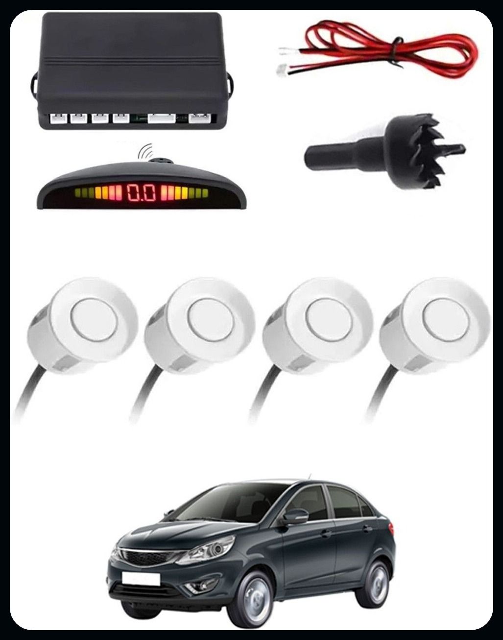 arsh stores NS- 4 White Reverse Parking Sensor-AP25A768 NS- 4 White Reverse Parking Sensor-AP25A768 Parking Sensor-picture-24