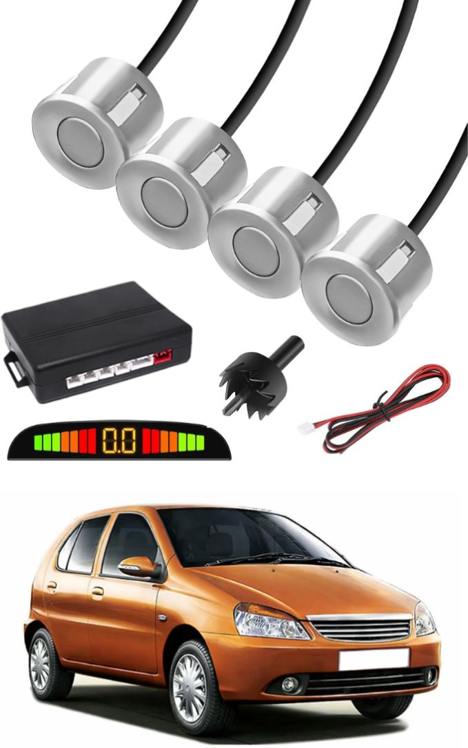 markoplus Silver Car Parking Sensor E141 Car Silver Parking Reverse Sensors For Tata Motors Indica Set of 4 Pcs Parking Sensor-picture-15