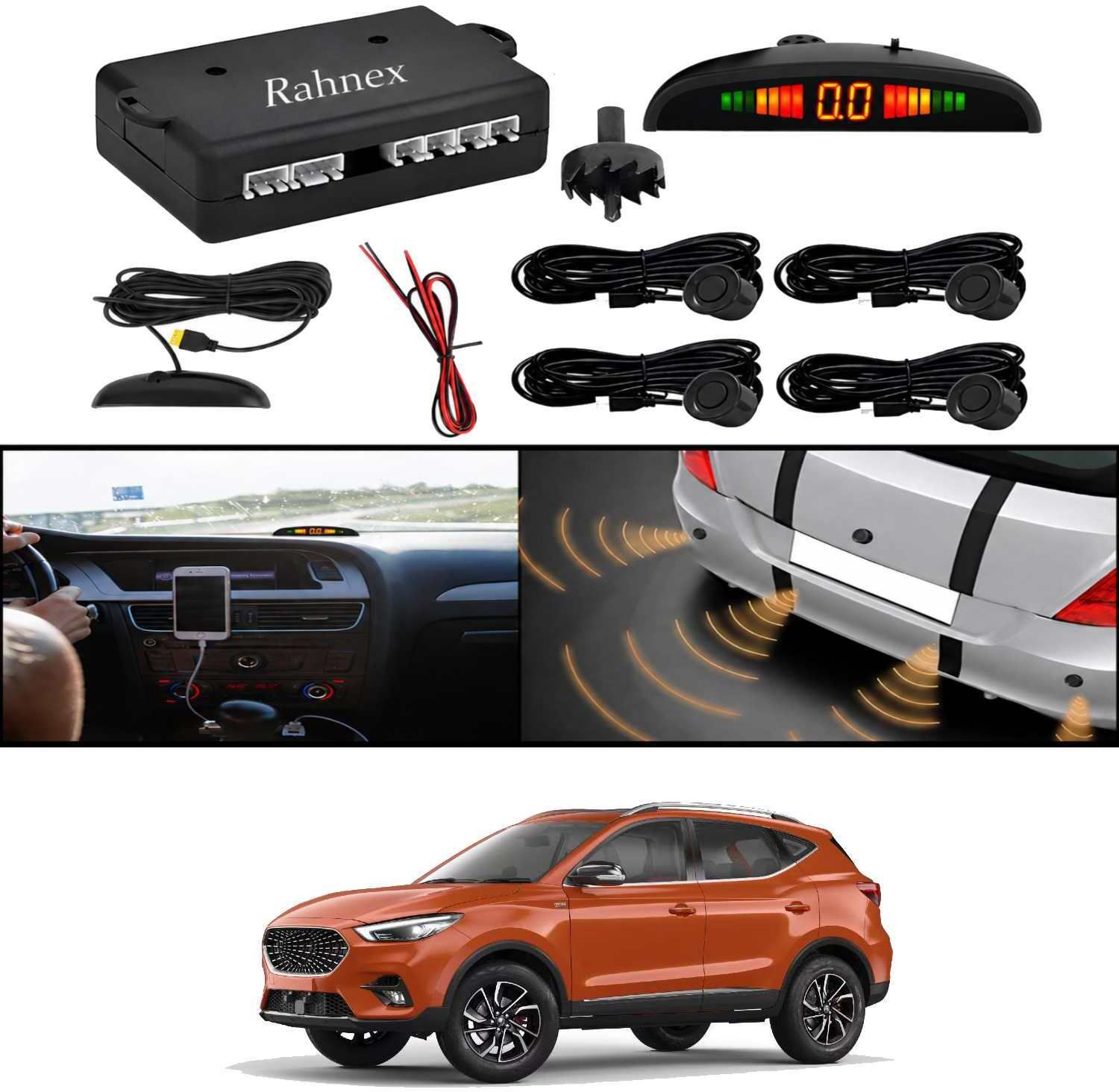 rahnex Reverse Car Safety System With LED Display Sensor Kit-21 Car Reverse Parking Sensor Black 4 Ultrasonic Sensors for Astor 2021 Parking Sensor-picture-36