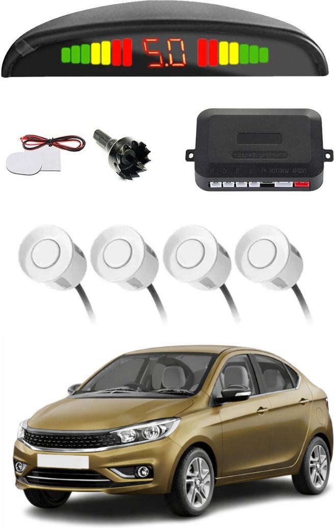 White Car Parking Sensor A63 Car White Parking Reverse Sensors For Tata Tigor Set of 4 Pcs Parking Sensor-image-25