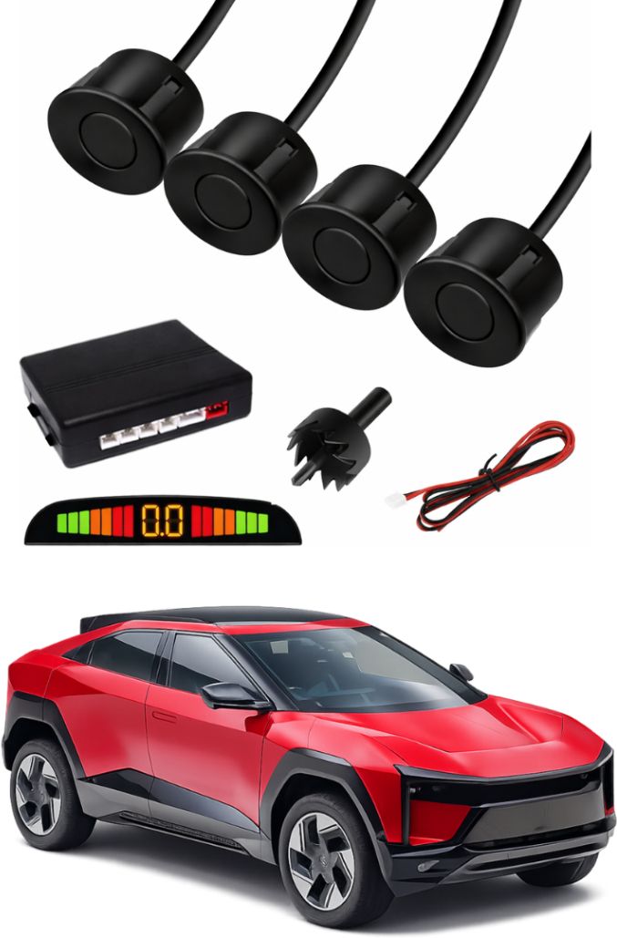 Black Car Parking Sensor D174 Car Black Parking Reverse Sensors For Mahindra BE 6E Set of 4 Pcs Parking Sensor-image-47
