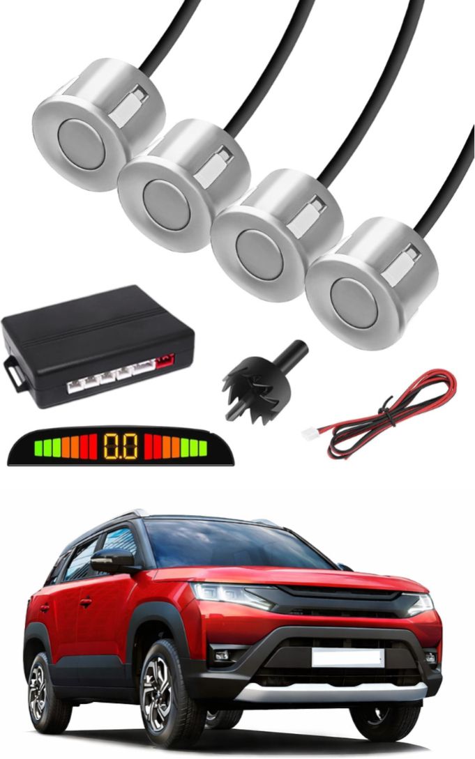 Silver Car Parking Sensor B03 Car Silver Parking Reverse Sensors For Maruti Suzuki Brezza Set of 4 Pcs Parking Sensor-image-13