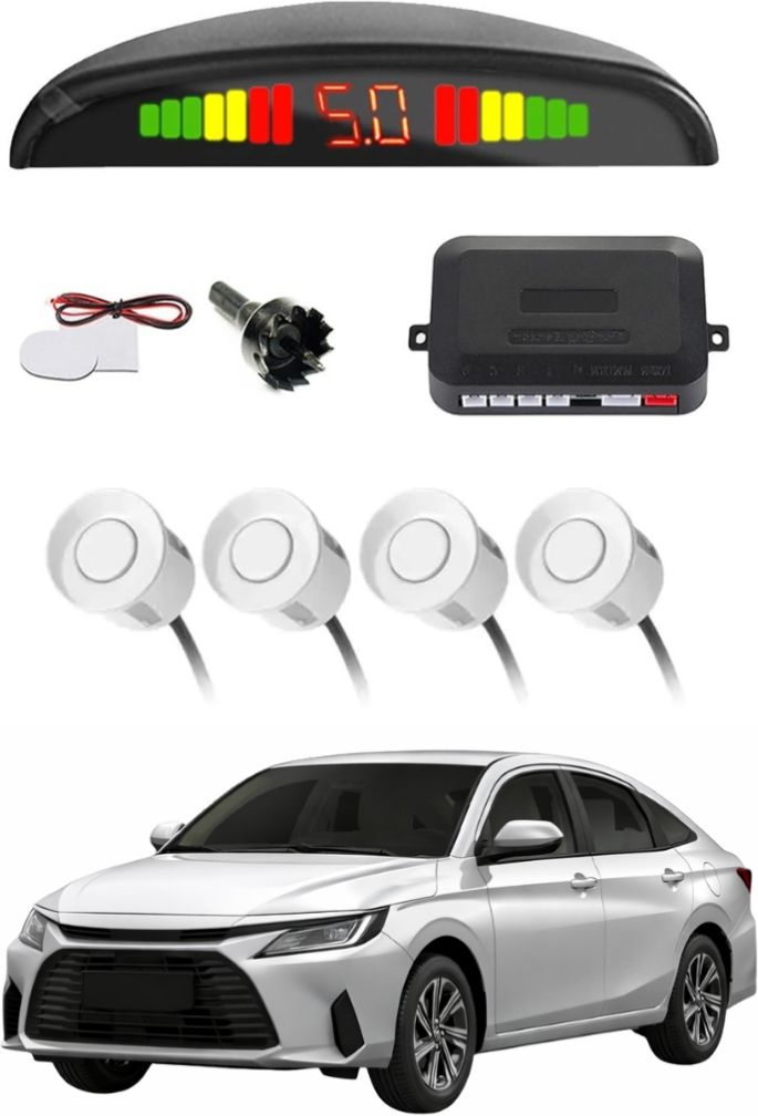 White Car Parking Sensor E165 Car White Parking Reverse Sensors For Toyota Yaris Set of 4 Pcs Parking Sensor-image-24