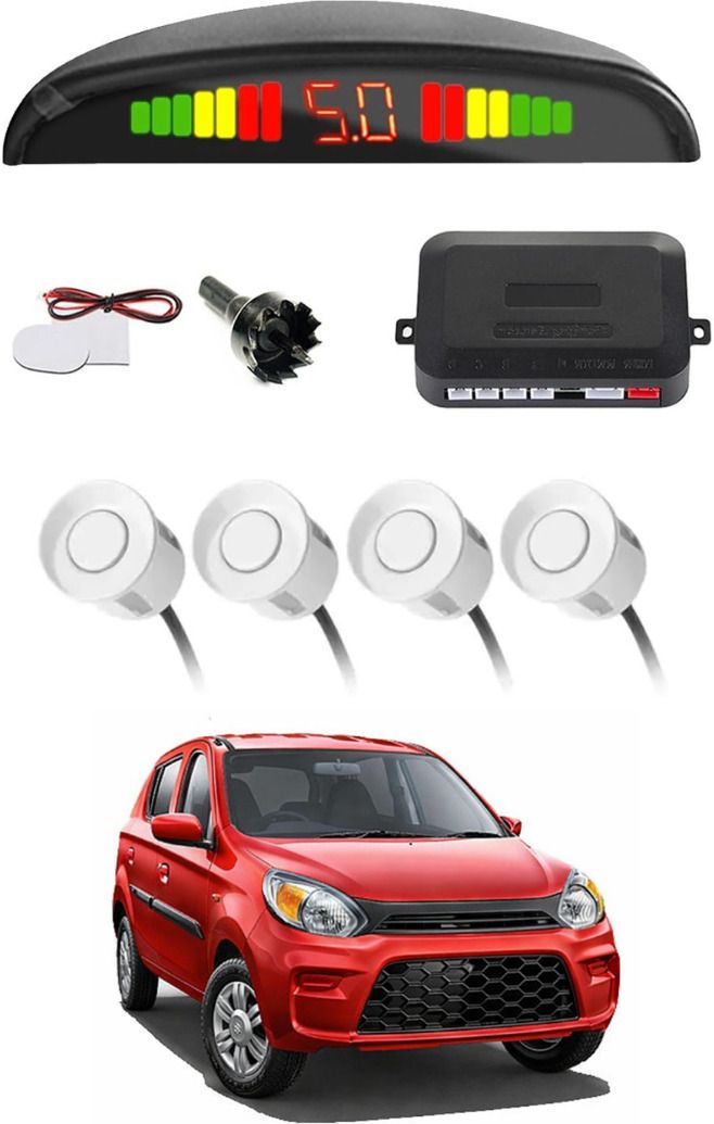 markoplus White Car Parking Sensor A94 Car White Parking Reverse Sensors For Maruti Suzuki Alto Set of 4 Pcs Parking Sensor-picture-31