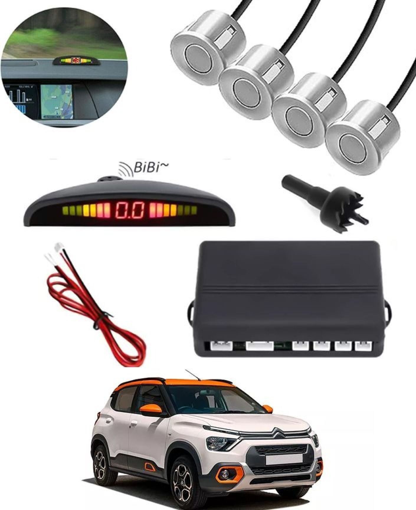 aarsh bikers New-P_Universal 4 Silver Reverse Parking Sensor-AF25N630 New-P_Universal 4 Silver Reverse Parking Sensor-AF25N630 Parking Sensor-picture-19