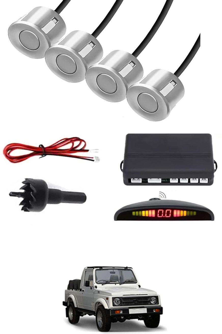 Universal 4 Silver Reverse Parking Sensor With LED Display For Cars-130 Safety of Passengers/Car One Alarm Kit-1359 Parking Sensor-image-3