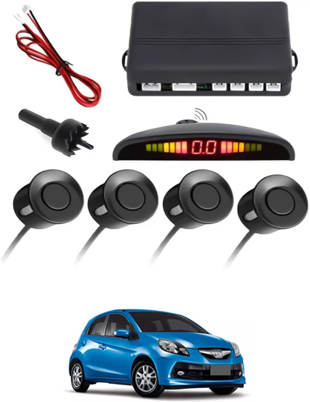 Universal 4 Black Reverse Parking Sensor With LED Display For Cars-41 Safety of Passengers/Car One Alarm Kit-1908 Parking Sensor-image-44